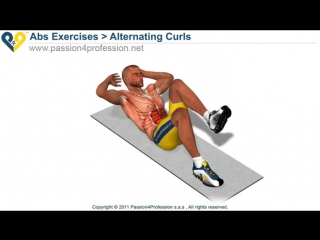 alternating curls / exercise for the abdominal muscles
