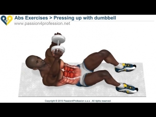 pressing up with dumbbell